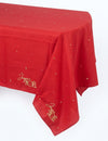Nappe Joyeux Noël L'Intemporel rouge et or 140 x 240 cm