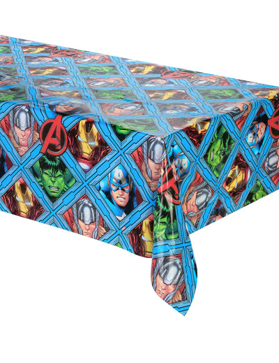 Nappe plastique Avengers Mighty bleue avec motifs Captain America Hulk Thor et Iron Man