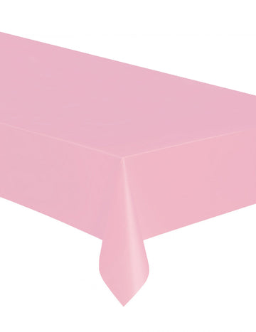 Obdélníkový světle růžový plastový ubrus 137 x 274 cm