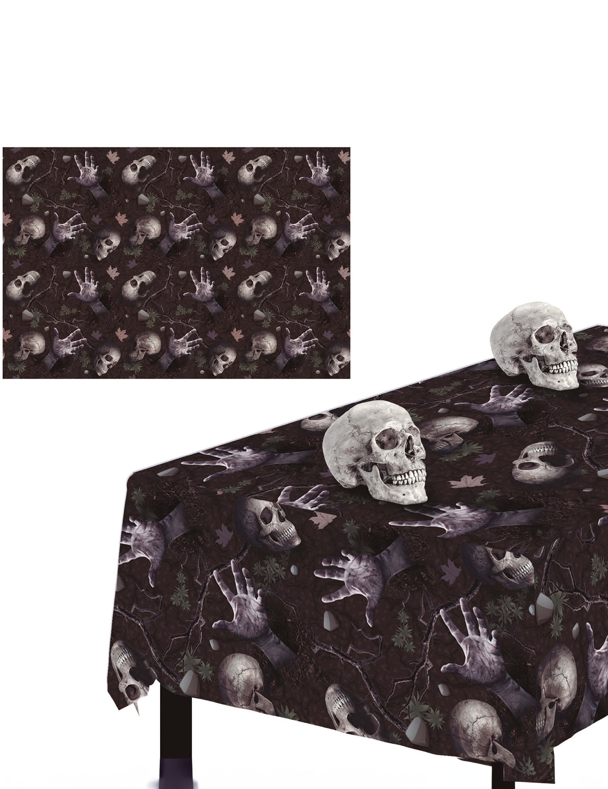 Détail de l'imprimé et de la mise en situation de la nappe revenants du cimetière