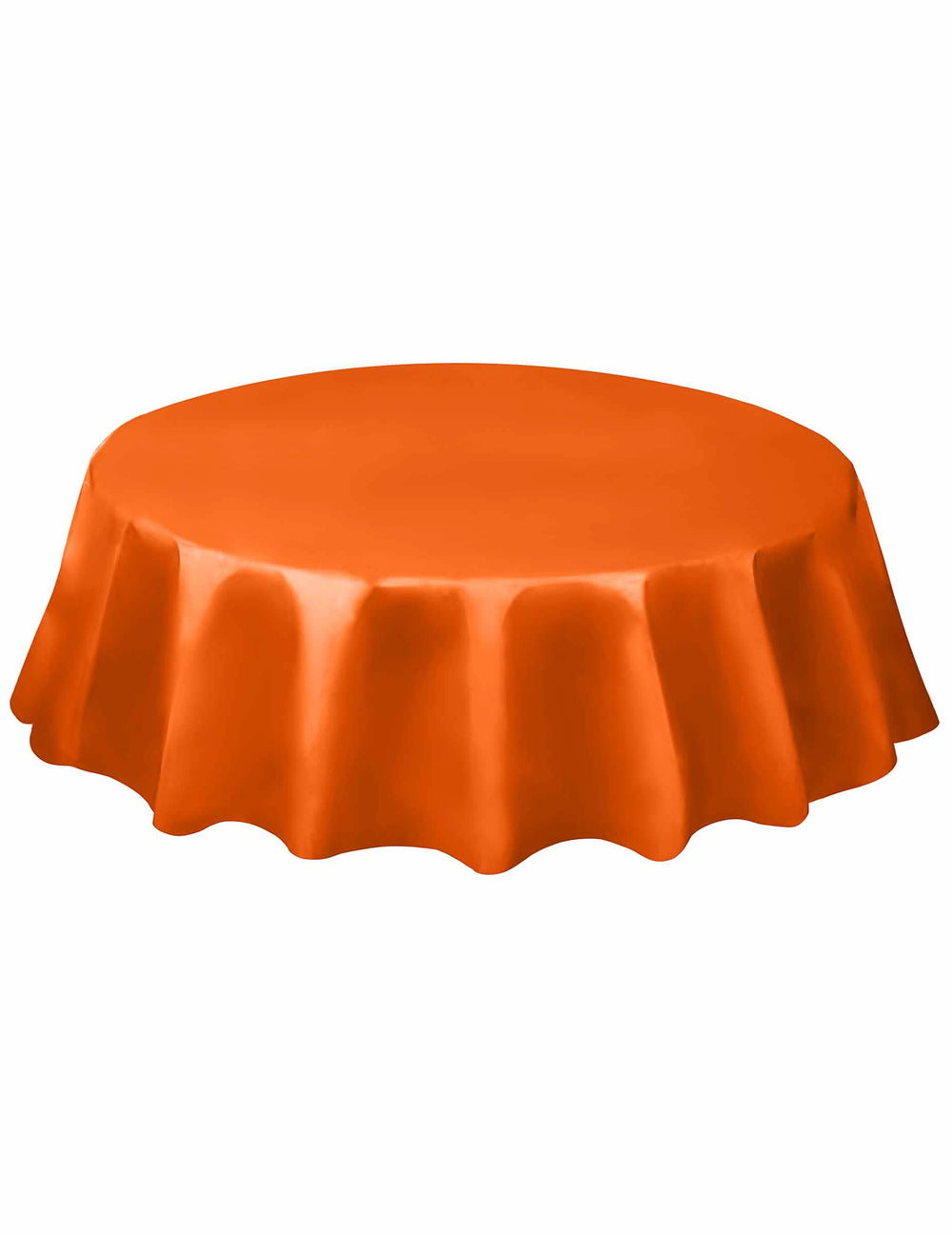 Kulatý oranžový plastový ubrus