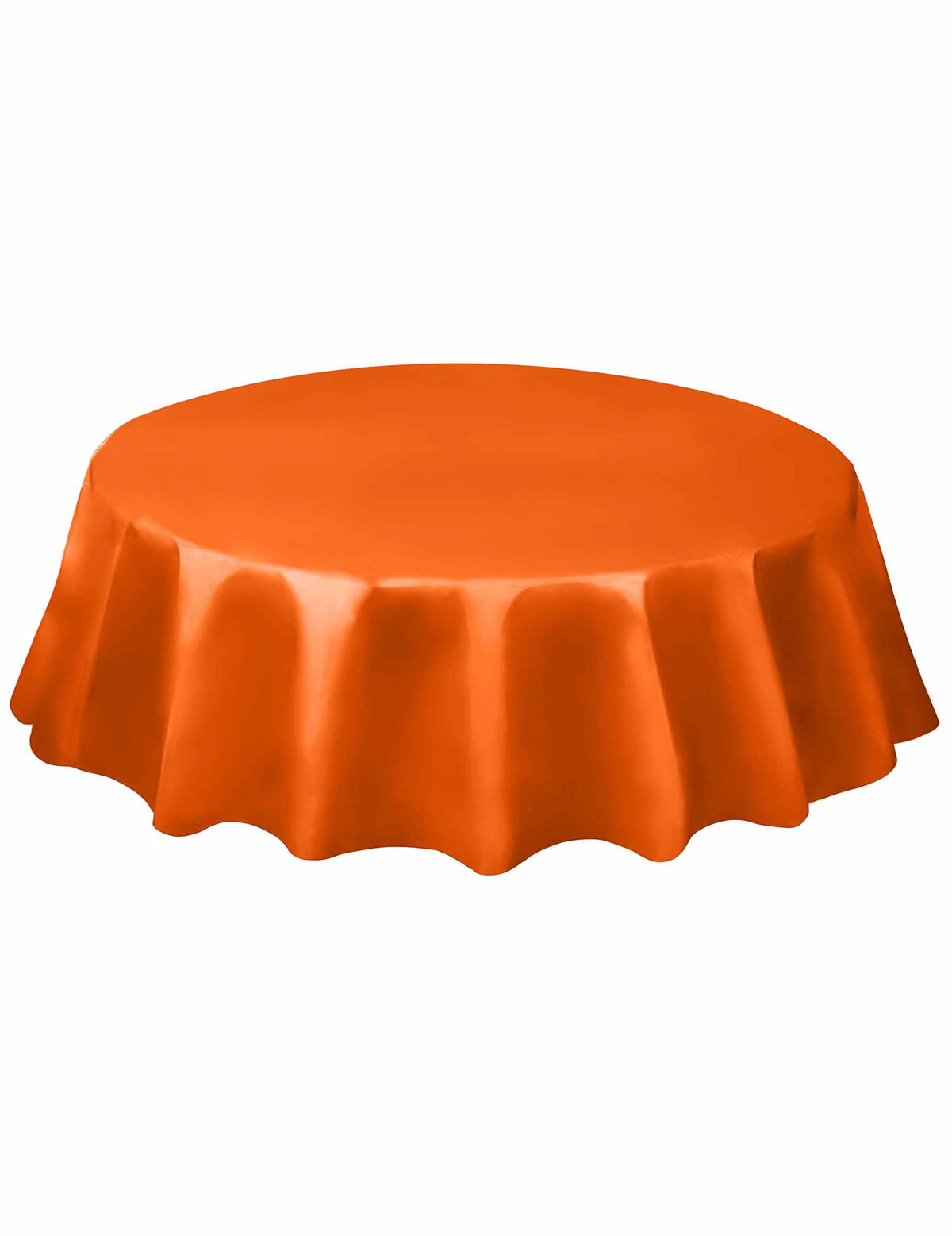 Kulatý oranžový plastový ubrus