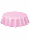 Nappe ronde en plastique jetable pour fête rose clair