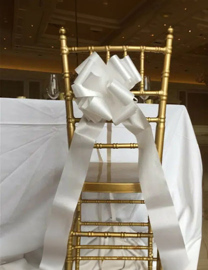 Obří stahovací luk bílá 35 cm saténový efekt