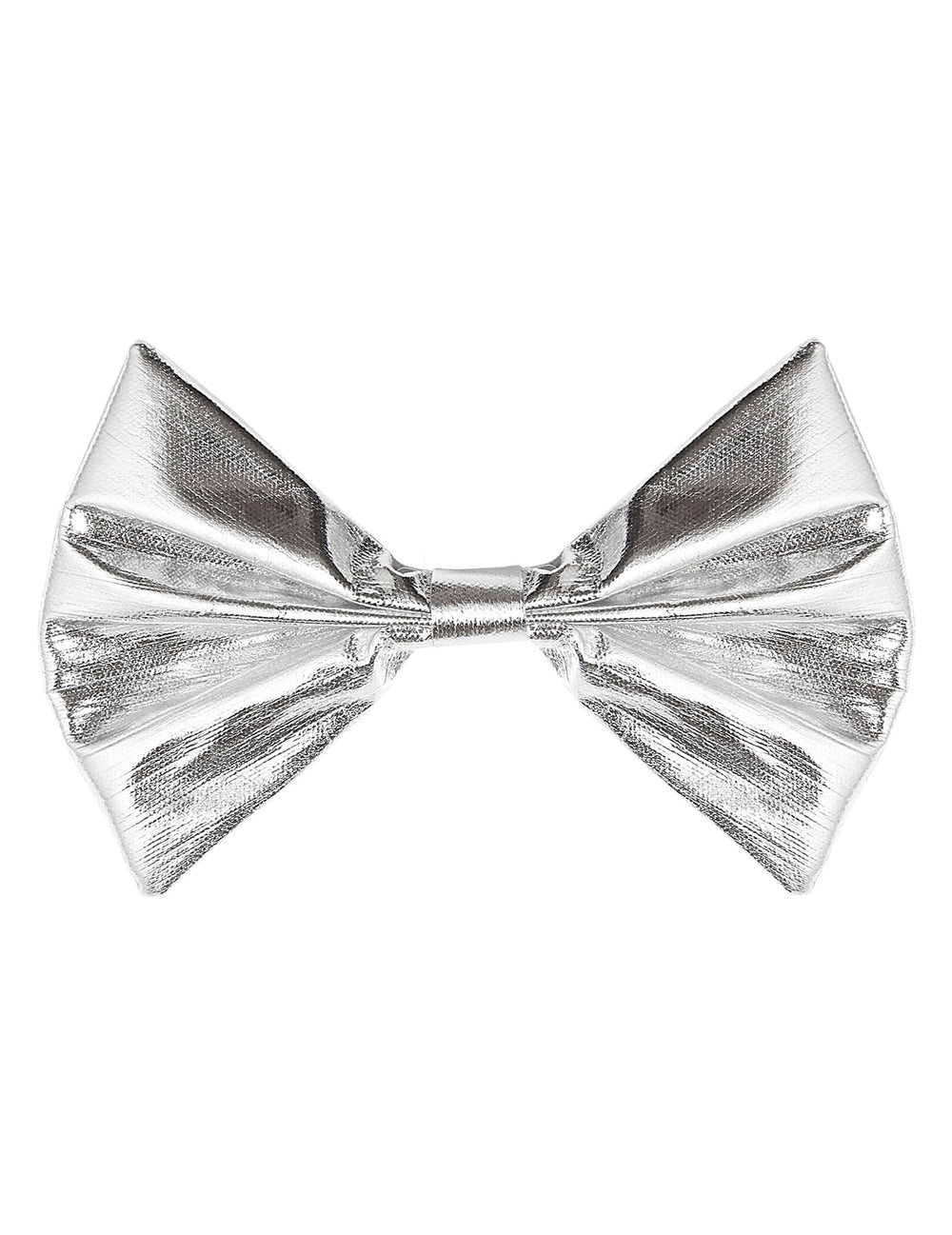 Gros plan sur la texture du noeud papillon argenté pour adulte