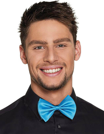 Noeud papillon pour adulte bleu satiné