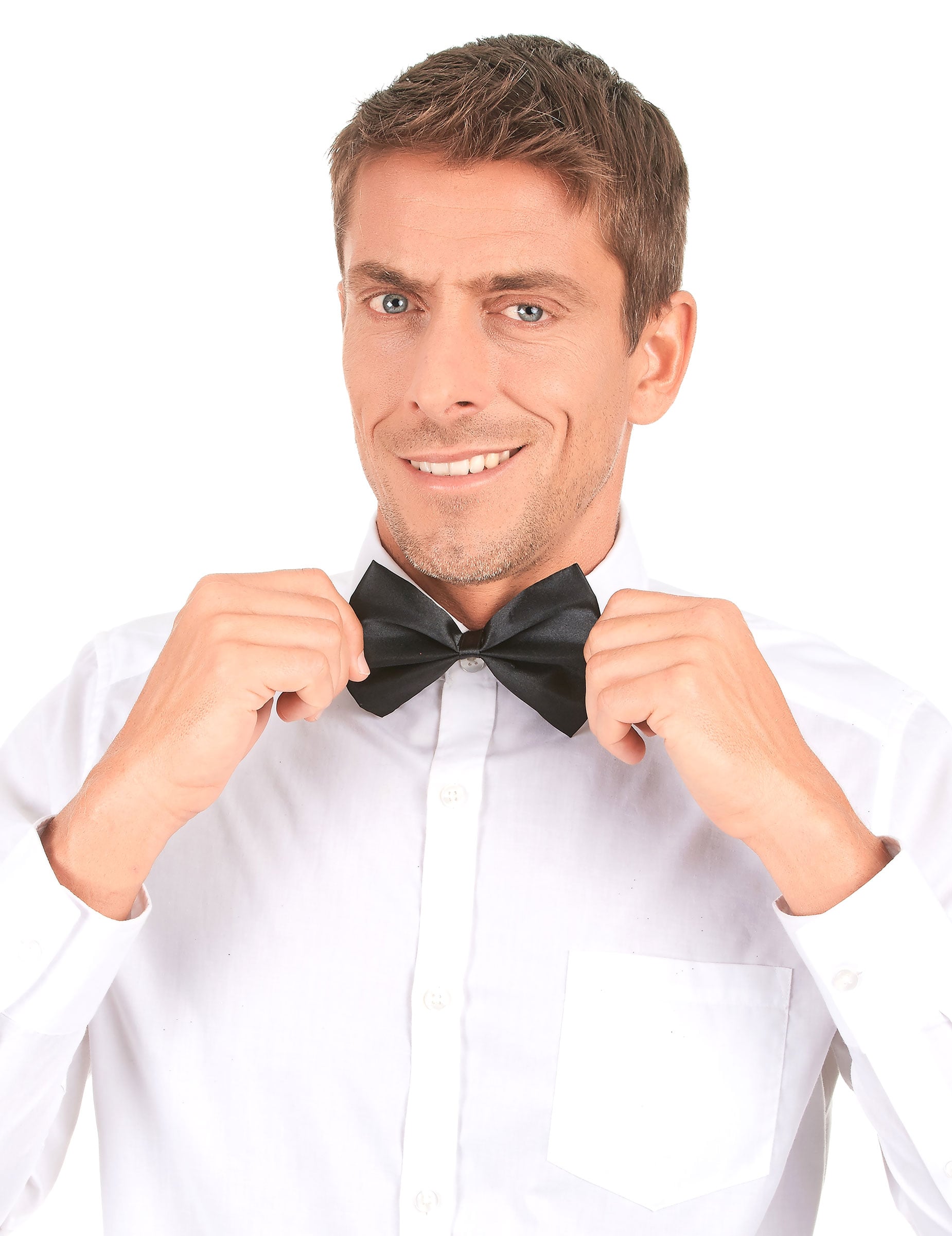 Noeud papillon pour adulte noir satiné
