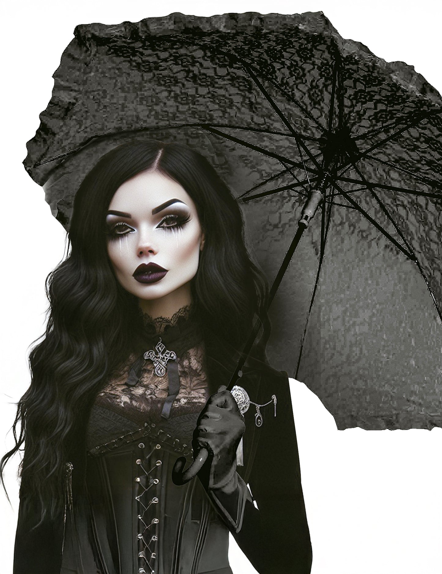 Černý gotický slunečník 