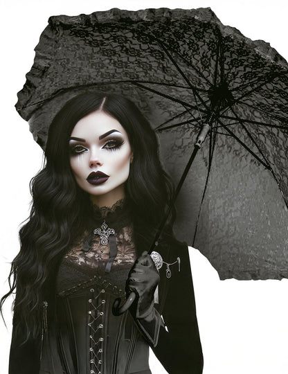 Černý gotický slunečník 