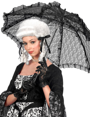 Černý krajkový deštník 83 cm