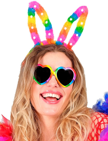Oreilles de lapin arc-en-ciel lumineuses