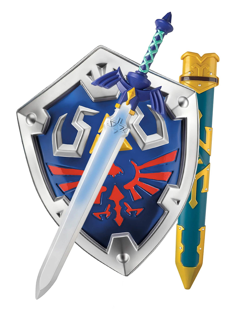 Balíček štítu a meče Link Legend of Zelda pro dítě modrá a stříbrná