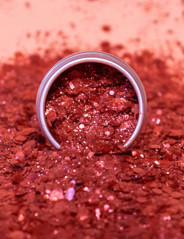 Biologisch abbaubarer Glitzerstein - roter Glitter
