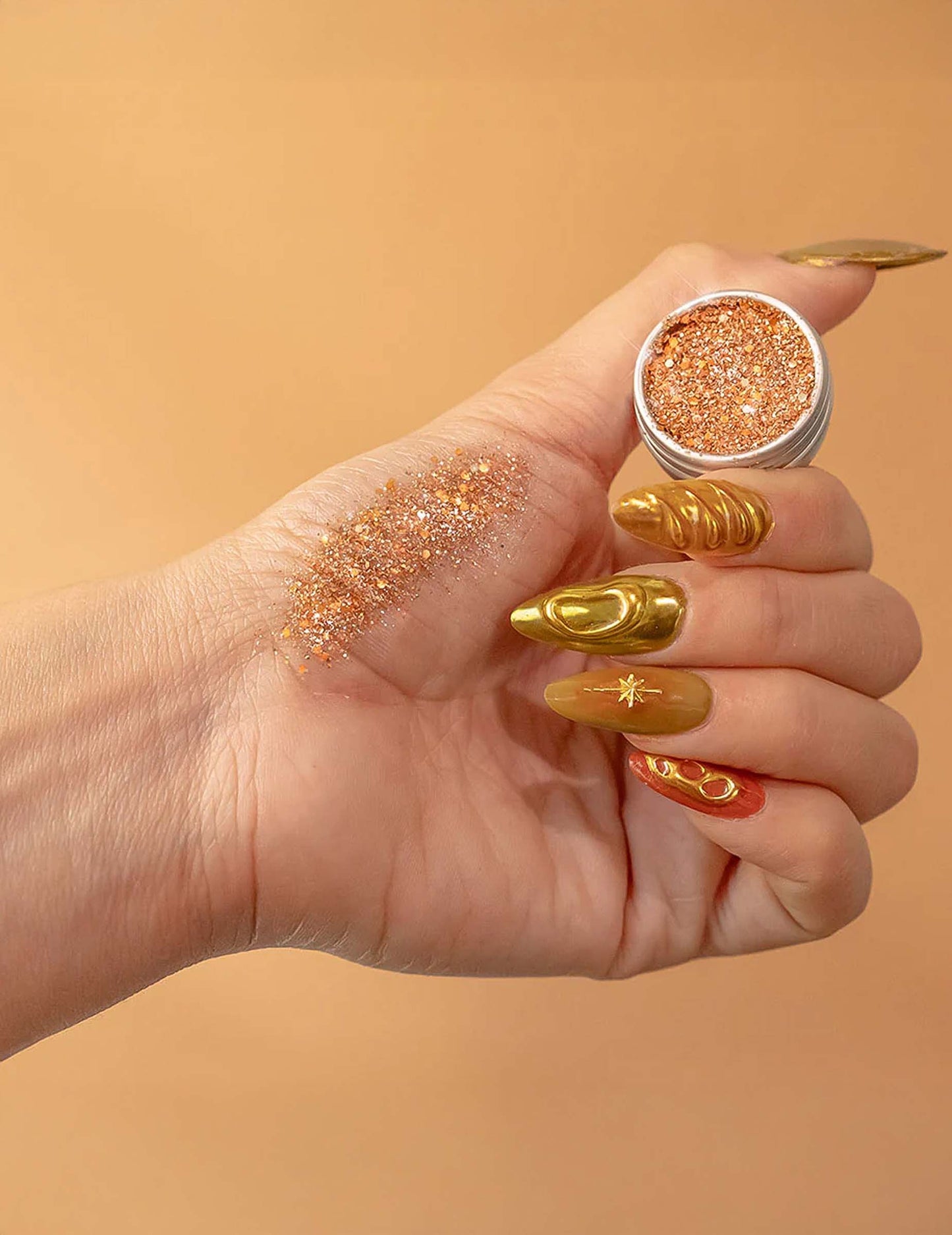 Biologisch abbaubare Pailletten in Metallic-Orange - Si si la pailette