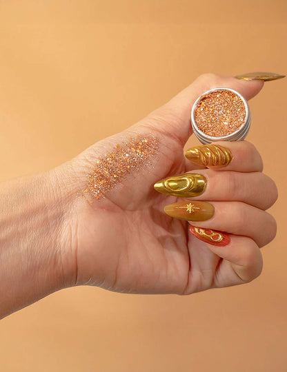 Biologisch abbaubare Pailletten in Metallic-Orange - Si si la pailette