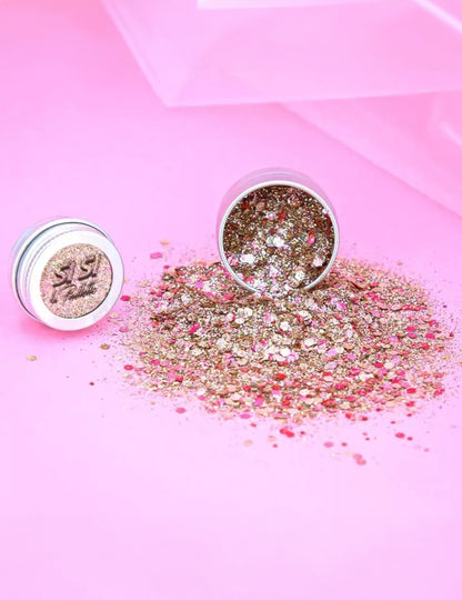 Make-Up Glitter rosegold-rot