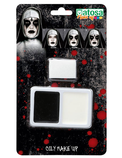 Černobílá paleta halloweenského líčení