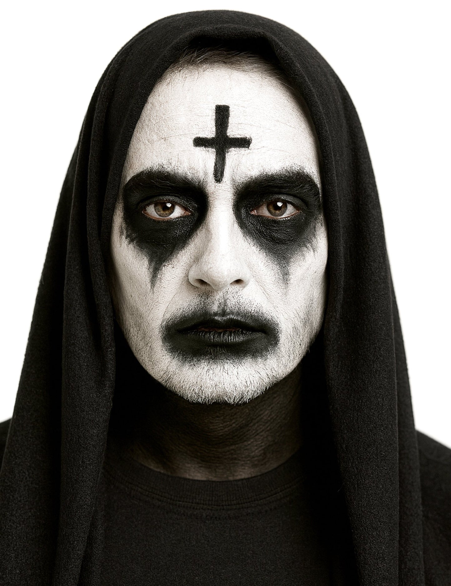 Černobílá paleta halloweenského líčení