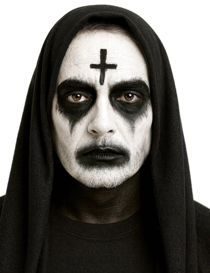 Černobílá paleta halloweenského líčení