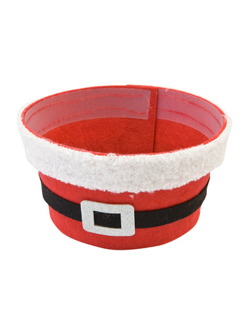 Vánoční košík z červené plsti 9 x 16,5 cm Santa Claus