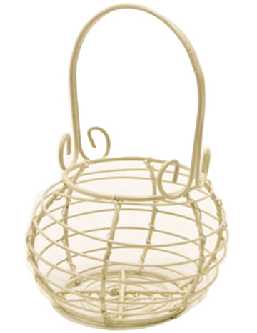 Zahradní koš ze slonoviny, kovový, 8 x 6 x 10 cm