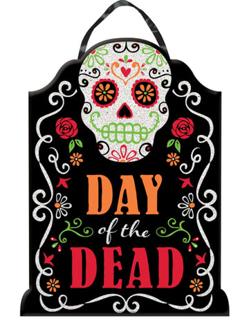 Třpytivá dekorace Dia de los muertos 40 x 30 cm