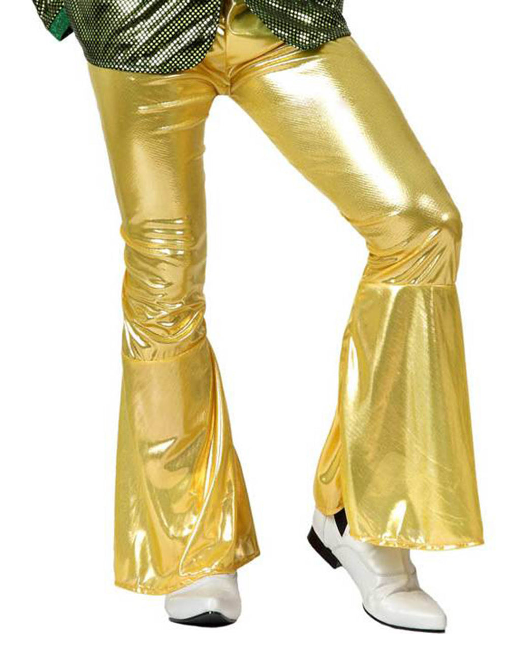 Pantalon disco pour homme or