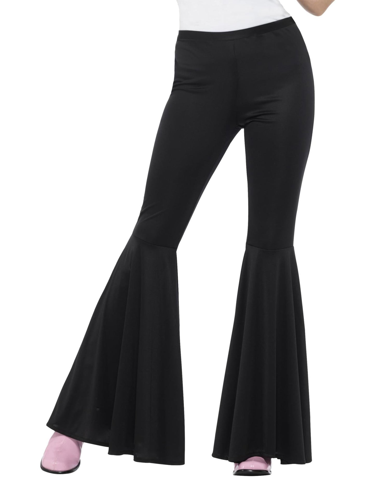 Pantalon pattes d'éléphant disco pour femme noir