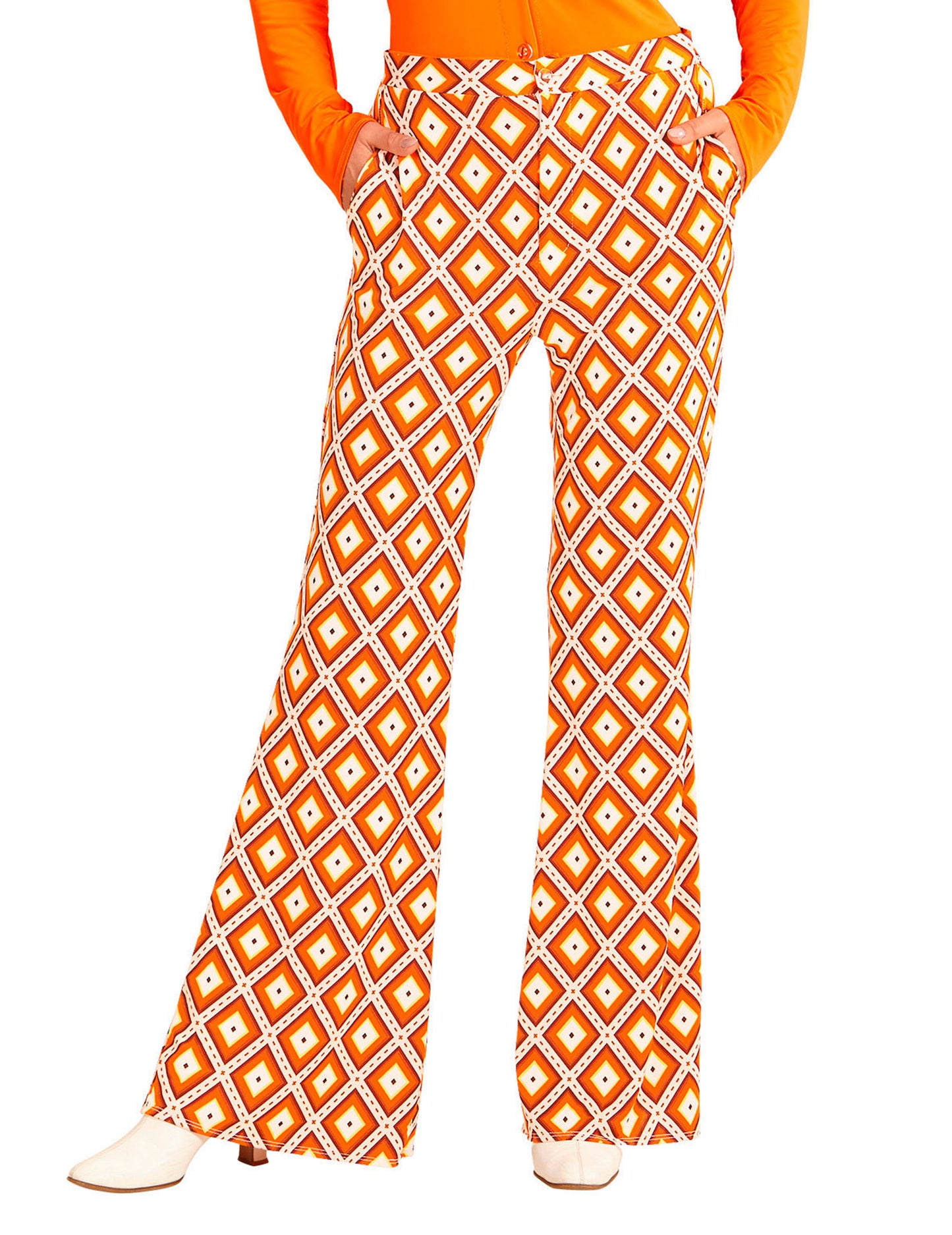 Dámské retro groovy kalhoty ve stylu 70. let 