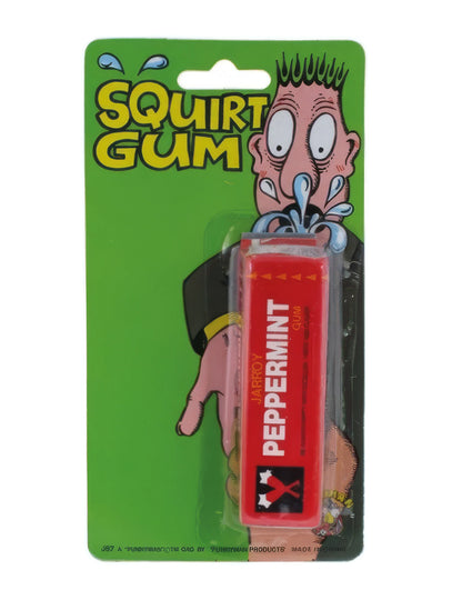 Vue de face de l'emballage du paquet de chewing-gum lance eau farces et attrapes