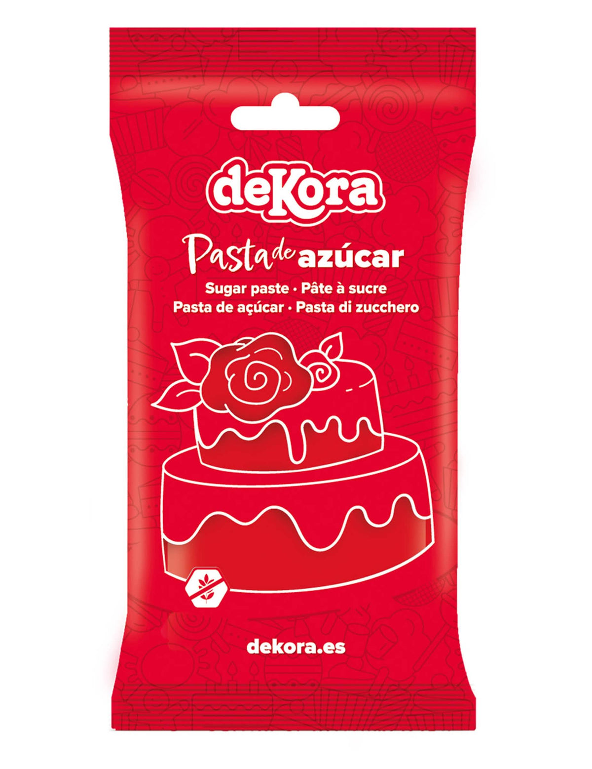 Červená bezlepková cukrová pasta 250 g připravená k použití