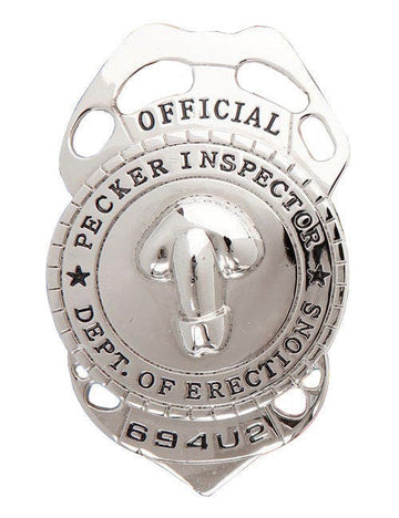 Badge policier coquin pour adulte argenté