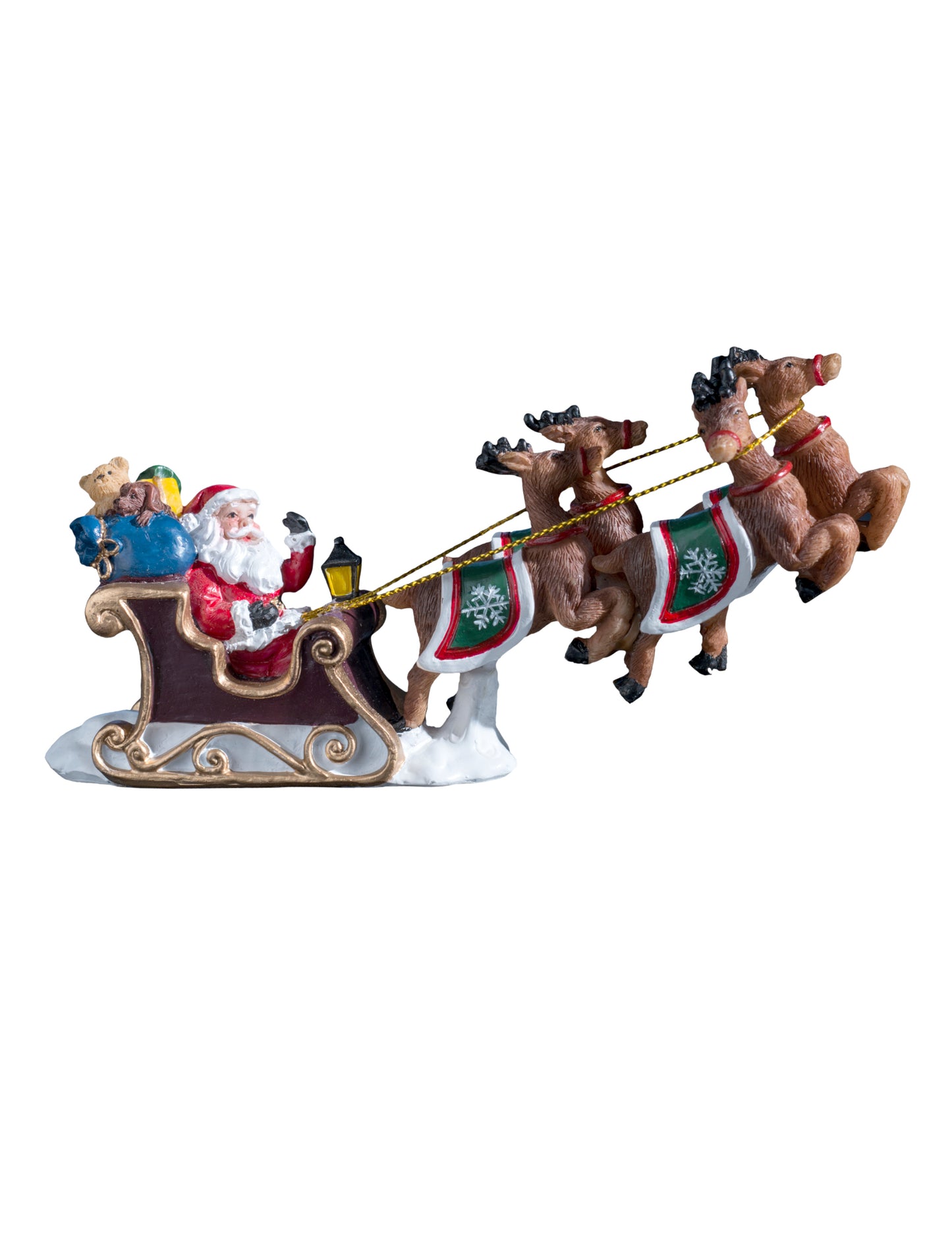 Santa Claus na saních 15 cm polyresin