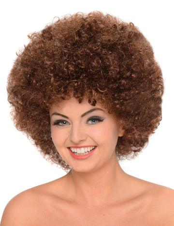 Dámská hnědá afro paruka