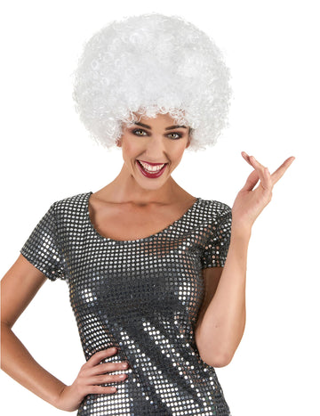 Paruka pro dospělé Comfort bílá Afro
