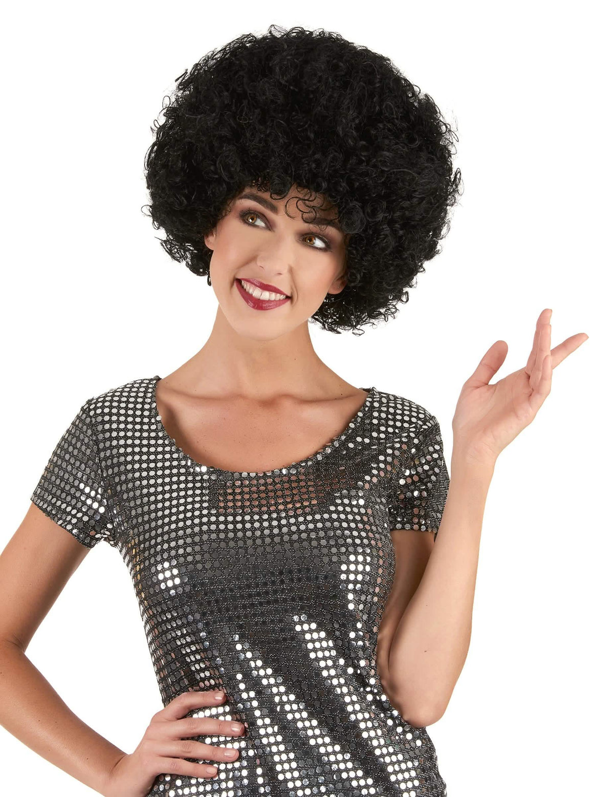 Afro paruka pro dospělého černá pohodlná