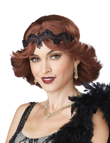 Paruka pro ženy s ryšavým vzorem ve stylu 20. let
