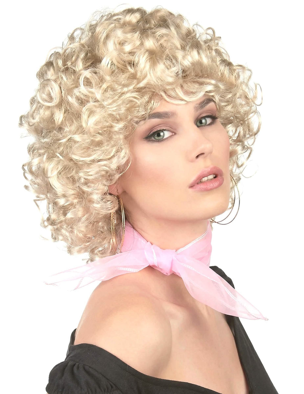 Blondá kudrnatá dámská paruka ve stylu 50. let