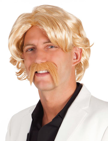 Blond paruka s knírem pro muže