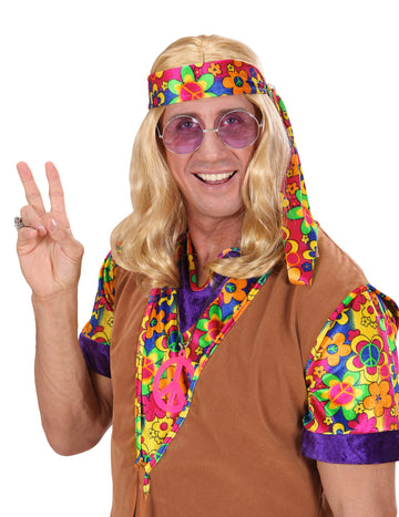 Dospělá hippie blond paruka