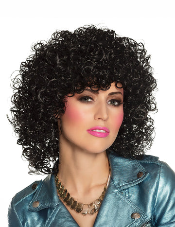 Černá kudrnatá paruka pro ženy