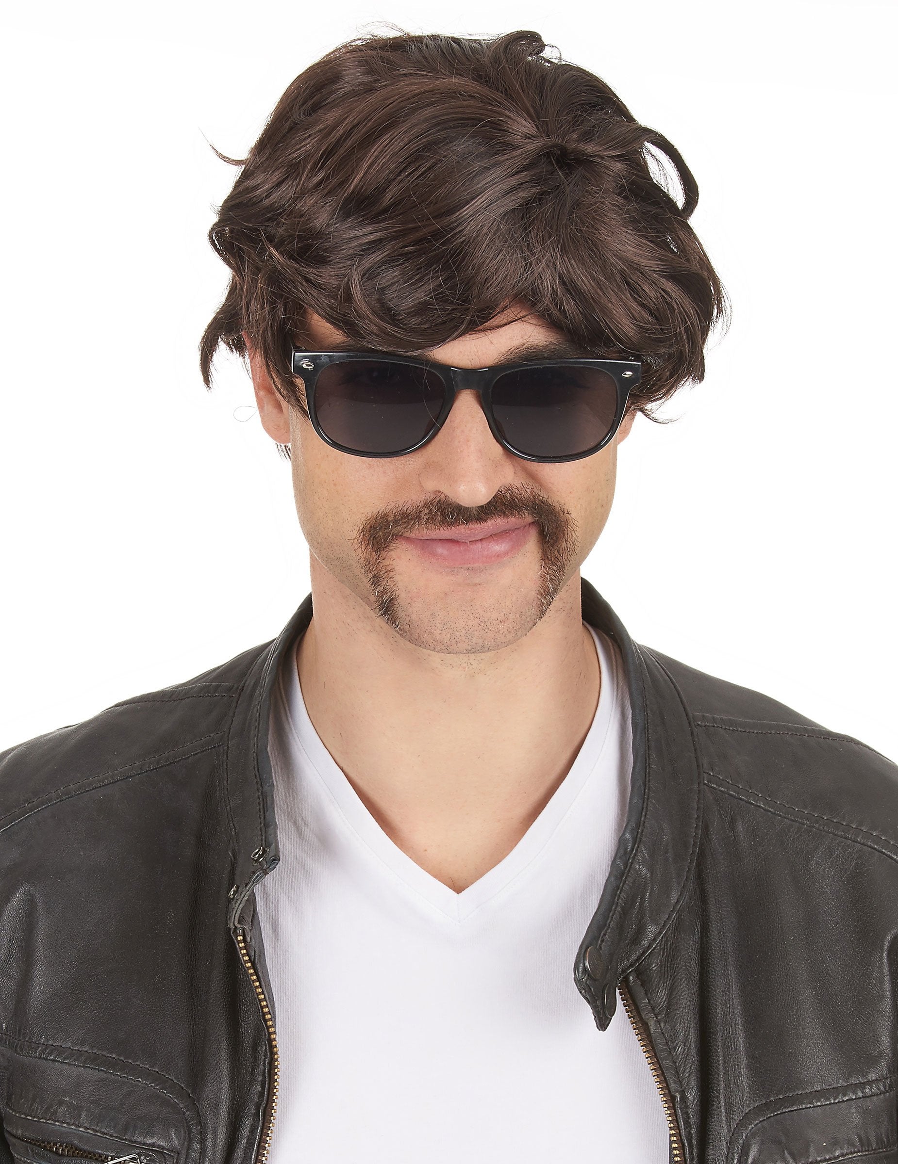 Krátká hnědá paruka pro muže