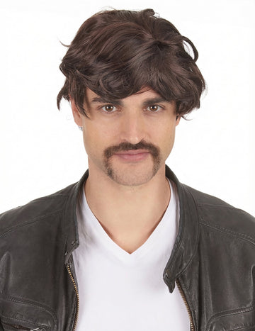 Krátká hnědá paruka pro muže