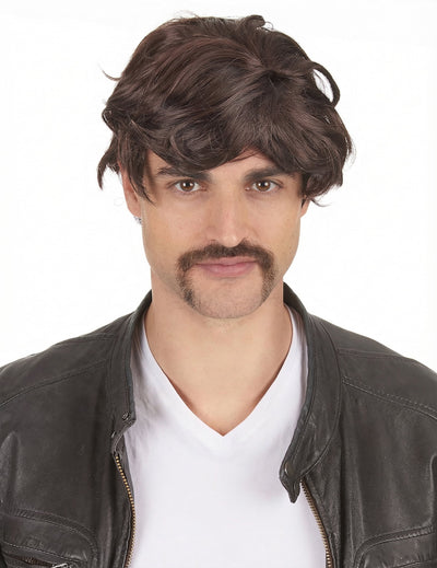Perruque courte pour homme brune