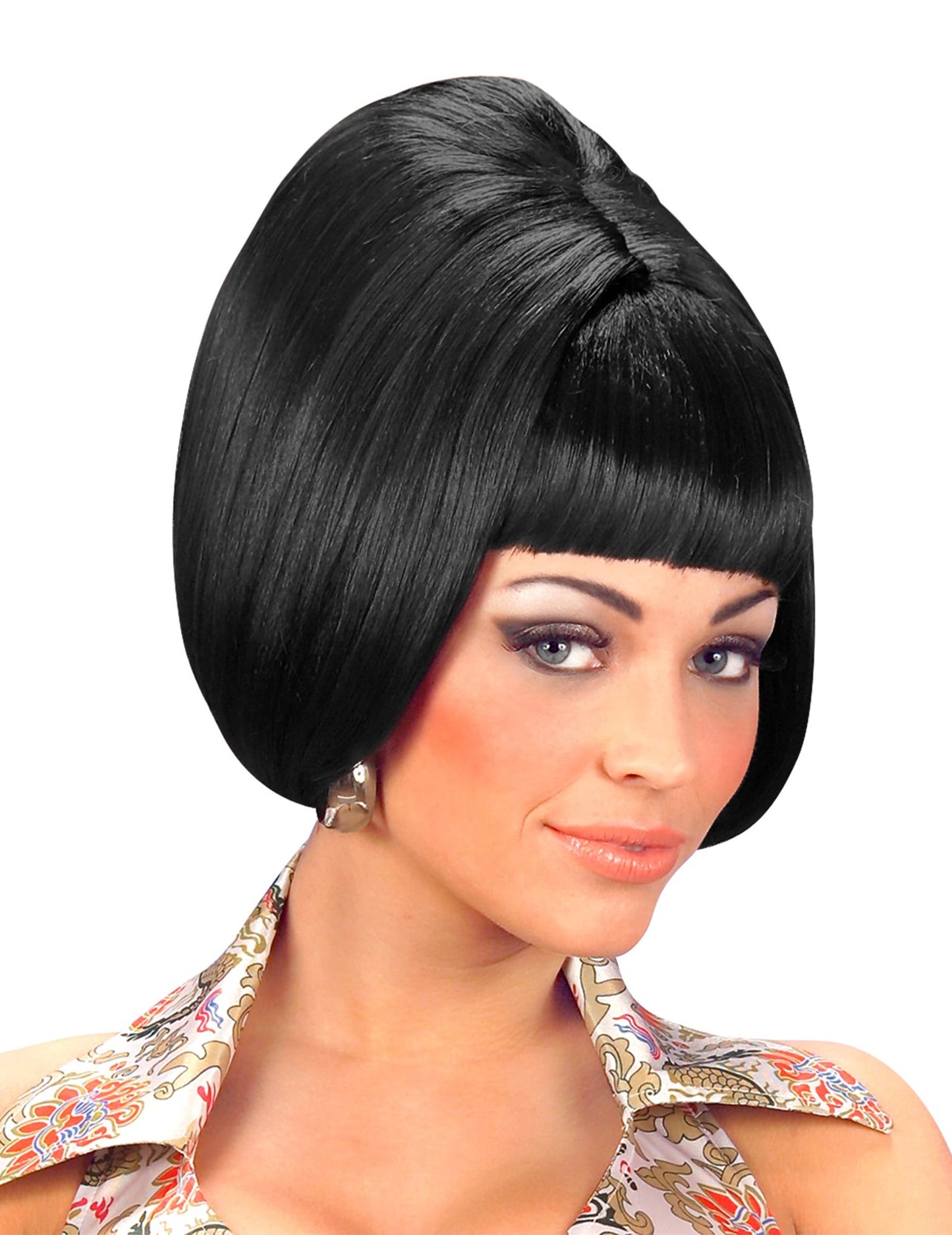 Perruque carré pour femme noire avec coque volumineuse