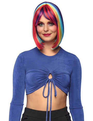 Dlouhá mikádo paruka s vícebarevnými melírmi