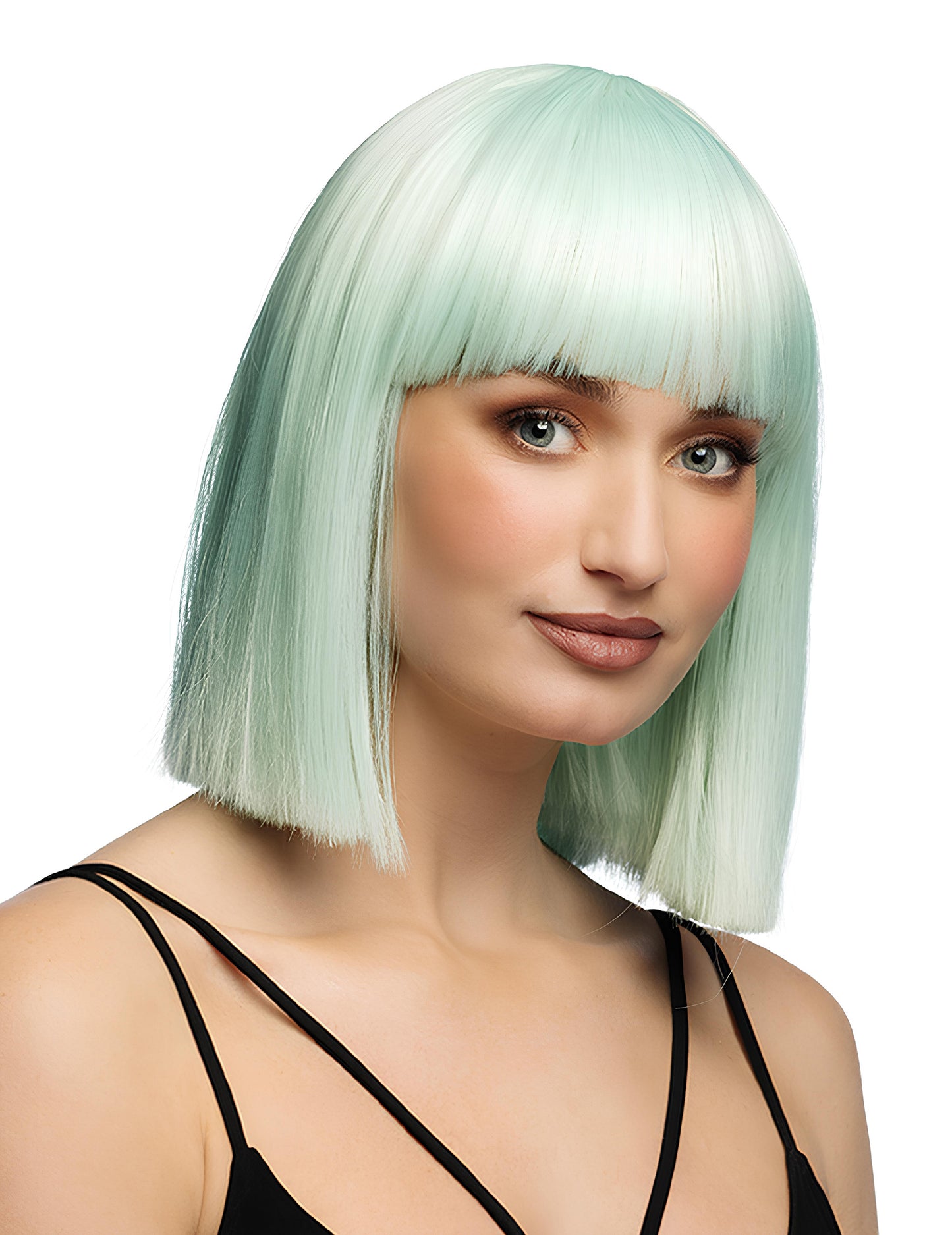 Luxusní pastelově mátová paruka carré pro dospělé 