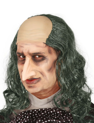 Plešatá paruka s dlouhými zelenými vlasy pro dospělé