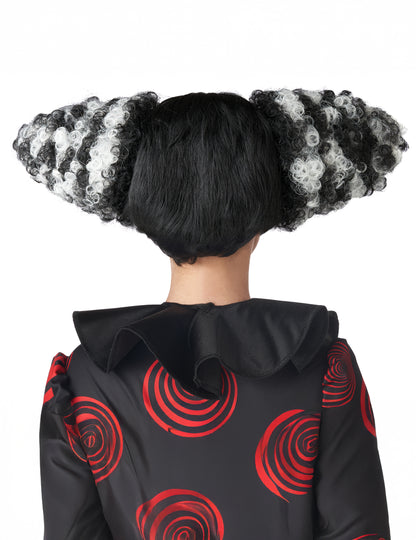 Perruque clown maléfique noire et blanche luxe adulte