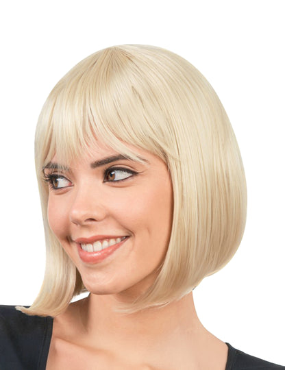 Luxusní blond paruka čtvercového střihu pro ženy, kterou lze upravovat